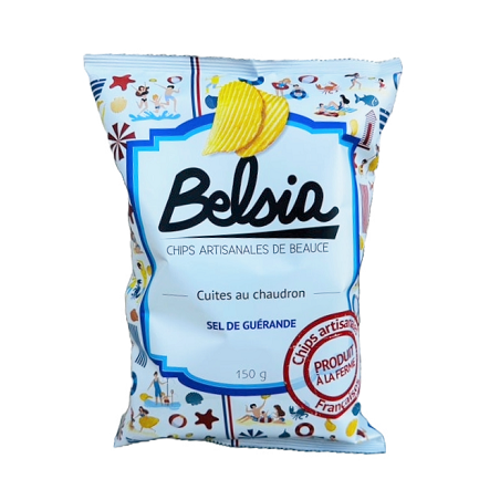 Belsia Chips artisanale au sel de Guérande (ondulée) - 150 g