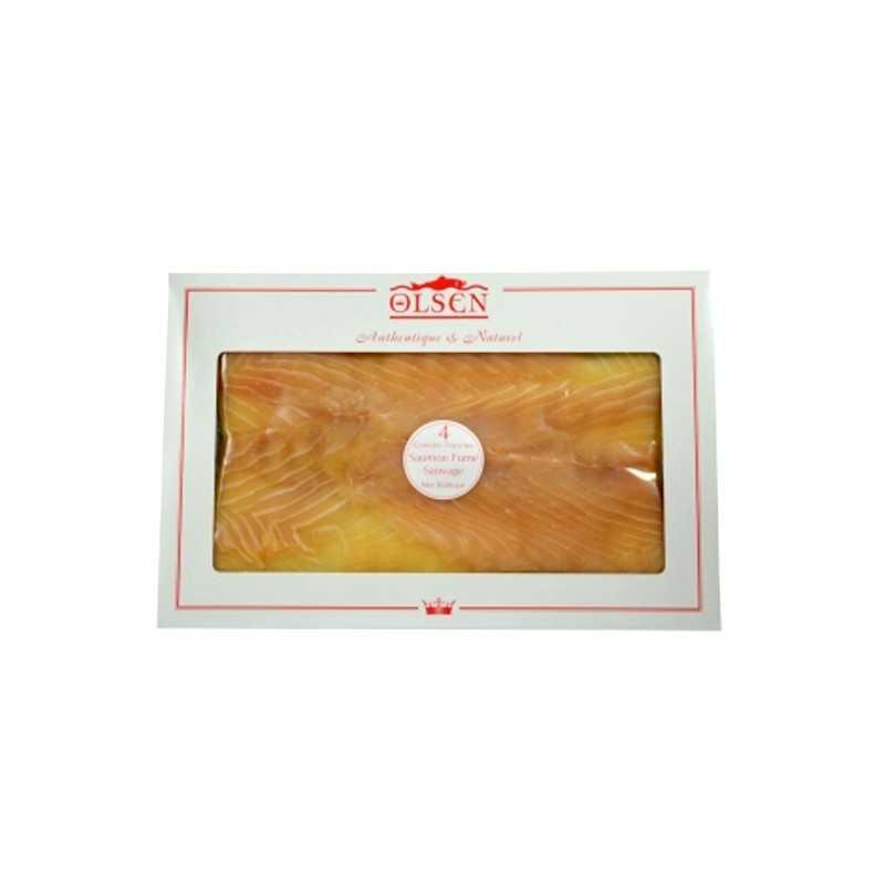 OLSEN PLAQUE SAUMON ECOSSE BIO TRAITEUR TRANCHE MAIN GRAND PRESTIGE 4 TRANCHES - 300G